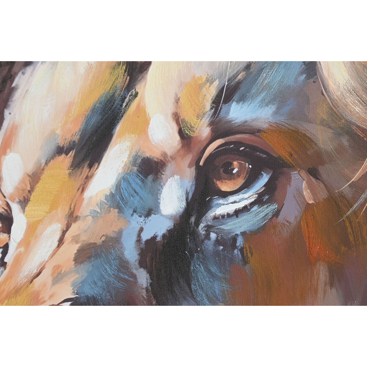 Painting Home ESPRIT Blue Orange Colonial Lion 70 x 3,5 x 100 cm (2 Units)