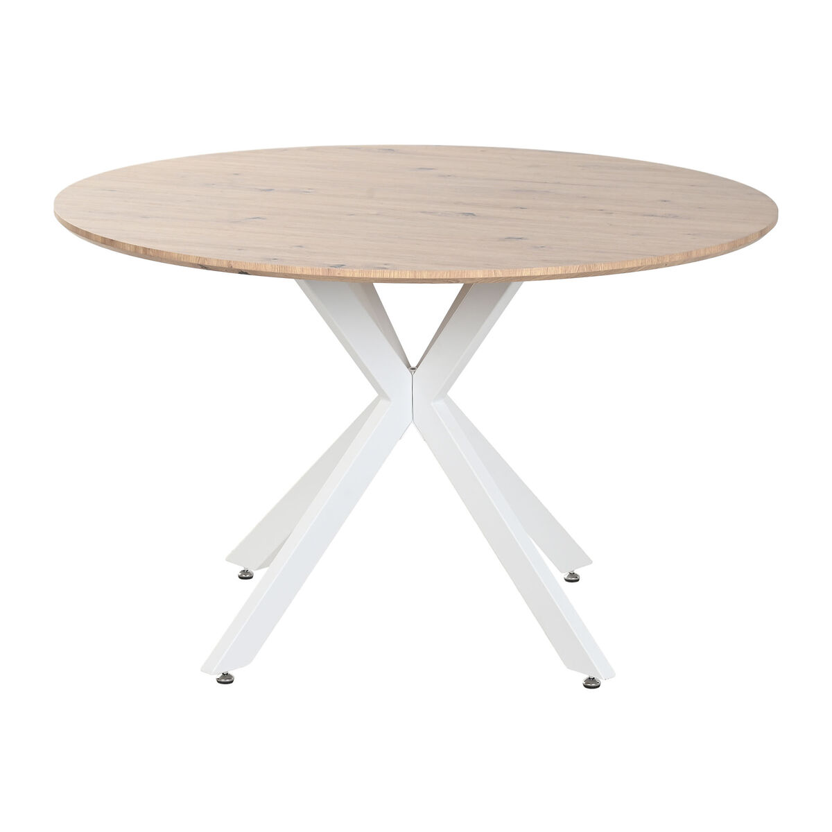 Dining Table Home ESPRIT White Brown Iron MDF Wood 120 x 120 x 75 cm