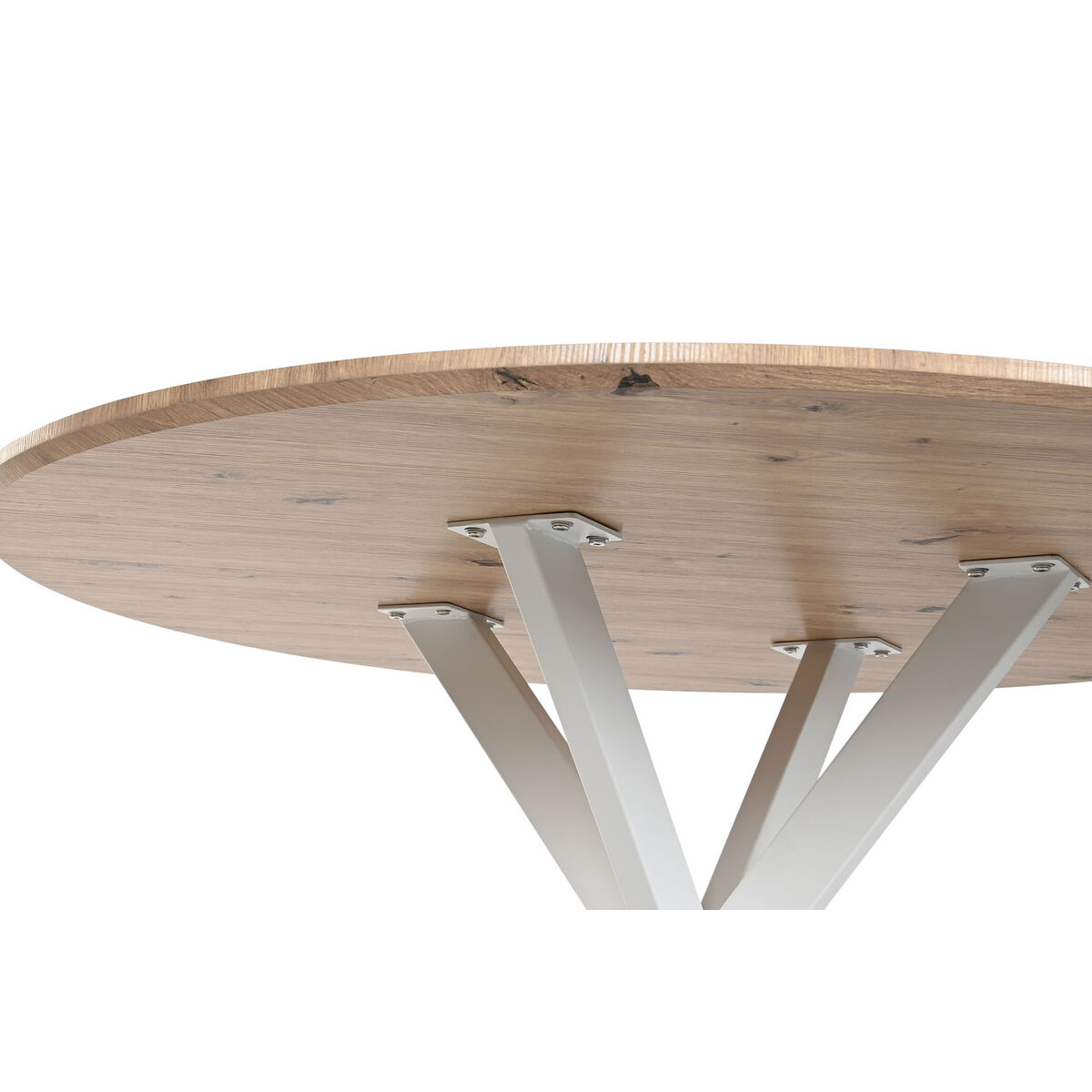 Dining Table Home ESPRIT White Brown Iron MDF Wood 120 x 120 x 75 cm