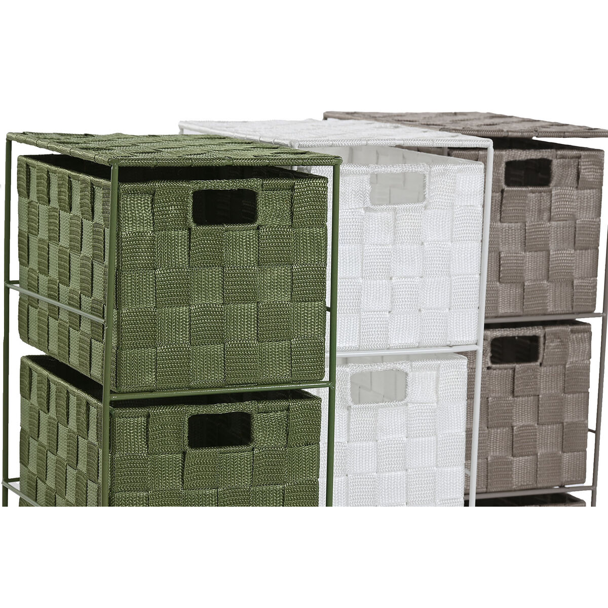 Chest of drawers Home ESPRIT Green Grey Cream 24 x 18 x 68 cm (3 Units)