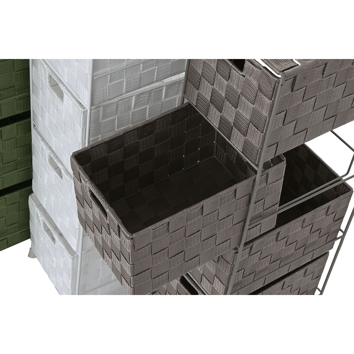 Chest of drawers Home ESPRIT Green Grey Cream 24 x 18 x 68 cm (3 Units)