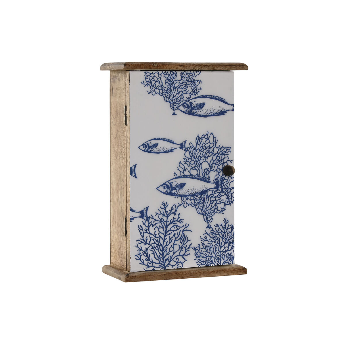 Key cupboard Home ESPRIT Blue White Natural 18 x 7,5 x 28 cm