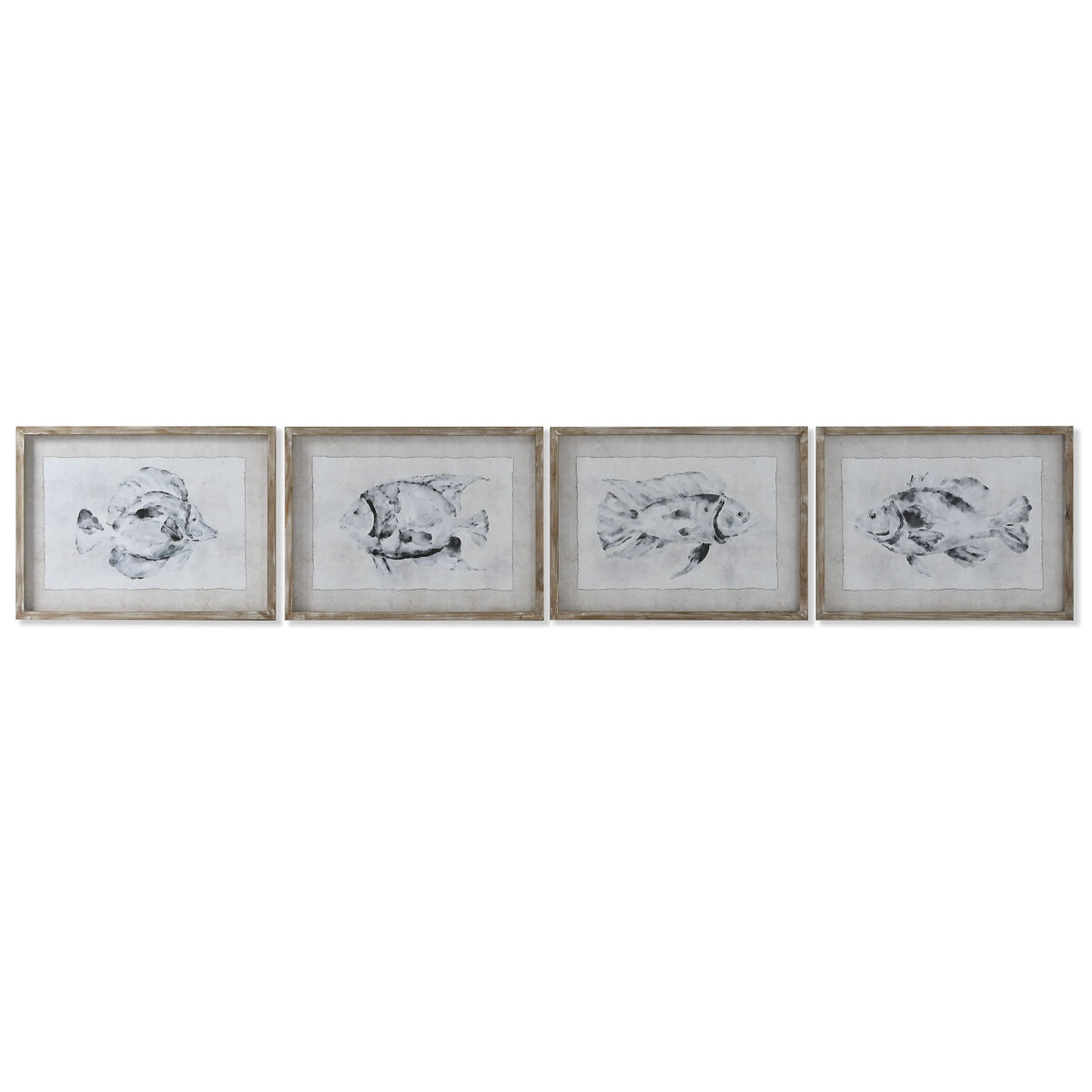 Painting Home ESPRIT Grey Fish (4 Units)