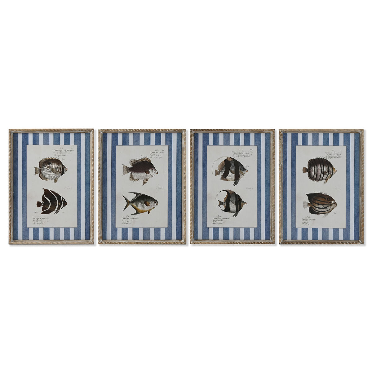 Painting Home ESPRIT Blue Fish 40 X 2,5 X 55 cm (4 Units)