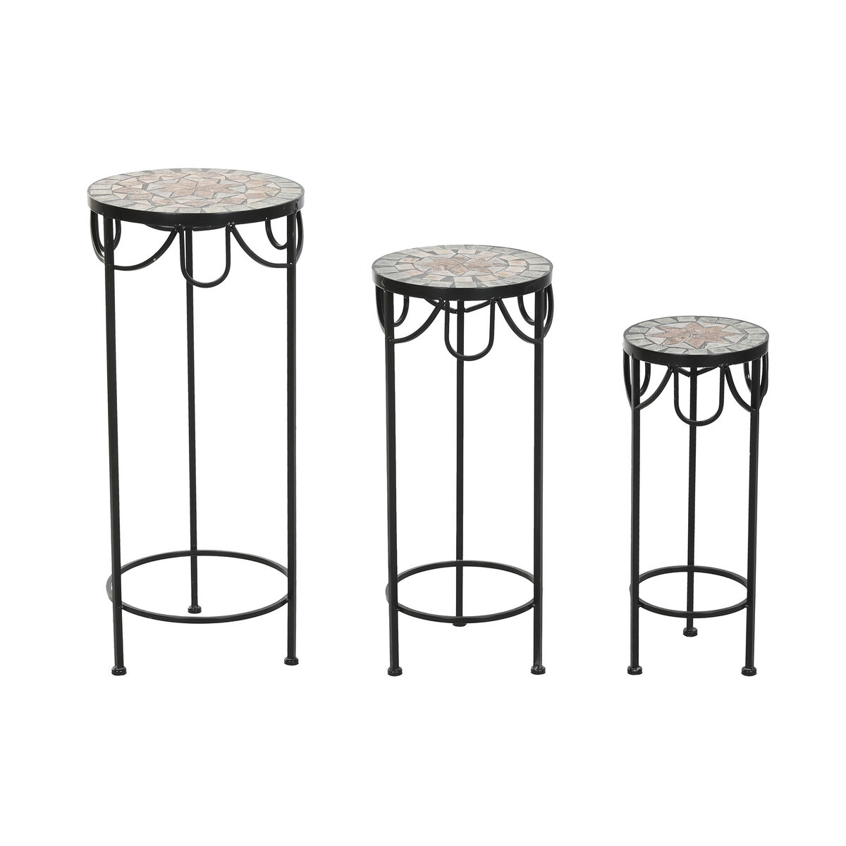 Set of 3 tables Home ESPRIT Black 30 x 30 x 69 cm (3 Pieces) Set of 3 tables Home ESPRIT Black 30 x 30 x 69 cm (3 Pieces)