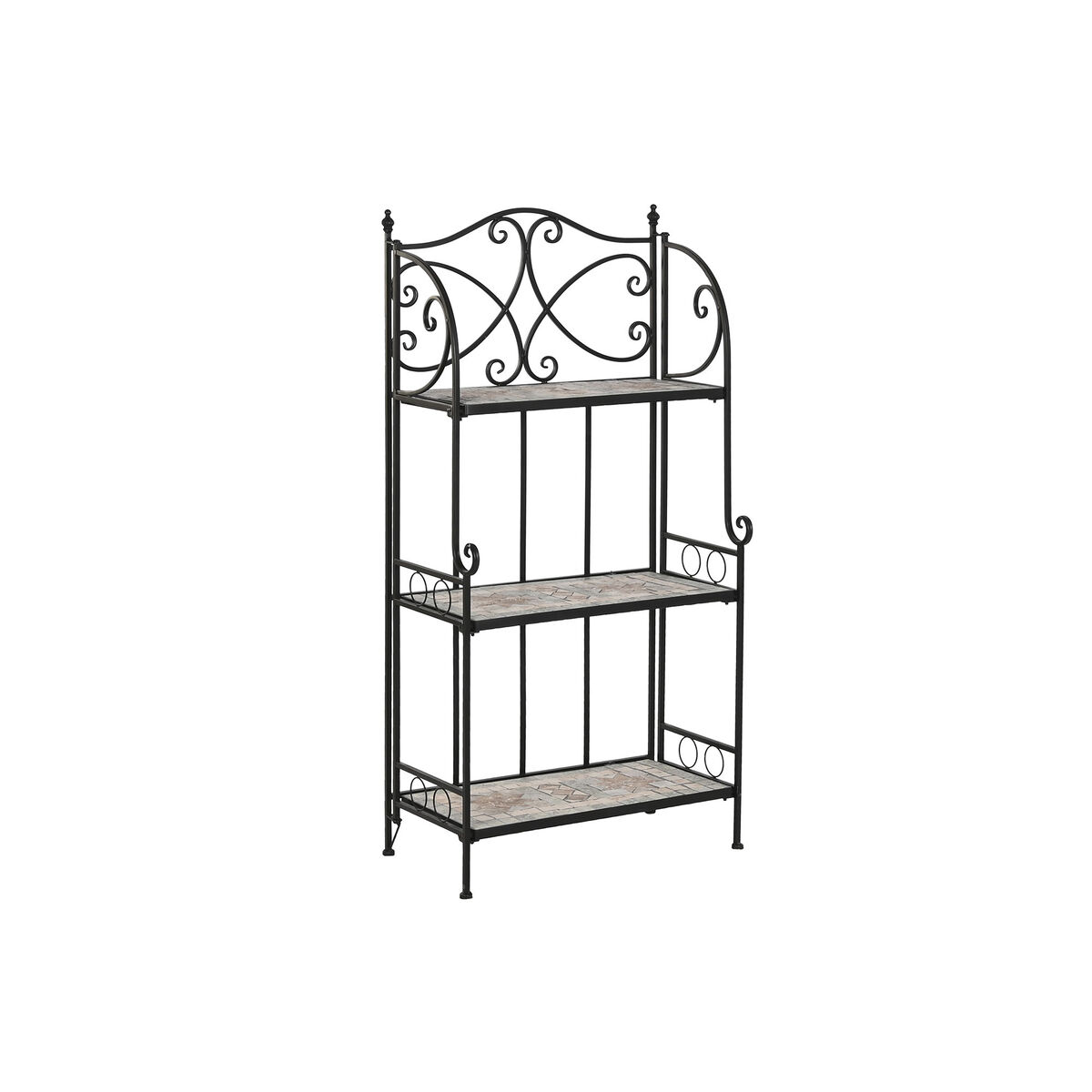 Shelves Home ESPRIT Black Multicolour Ceramic Ironwork 3 Shelves 54 x 29 x 121 cm 58 x 31,5 x 117 cm