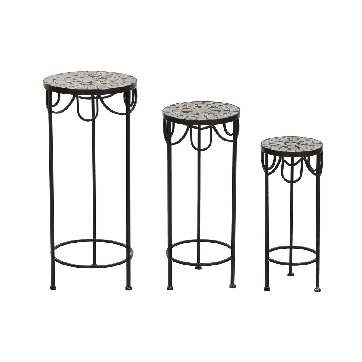 Set of 3 tables Home ESPRIT Black 30 x 30 x 69 cm (3 Pieces) Set of 3 tables Home ESPRIT Black 30 x 30 x 69 cm (3 Pieces)