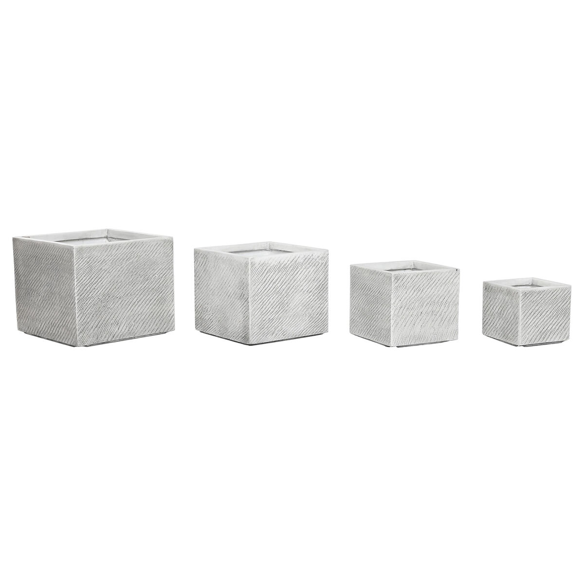 Planter Home ESPRIT Grey Magnesium 37 x 37 x 31,5 cm (4 Units)