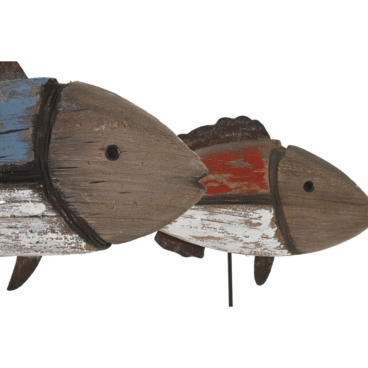 Decorative Figure Home ESPRIT Blue Red Natural 50 x 8 x 22 cm (2 Pieces) (2 Units)