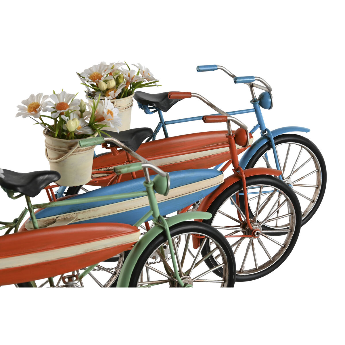 Decorative Figure Home ESPRIT Blue Green Orange 31 x 8,5 x 19 cm (3 Units)