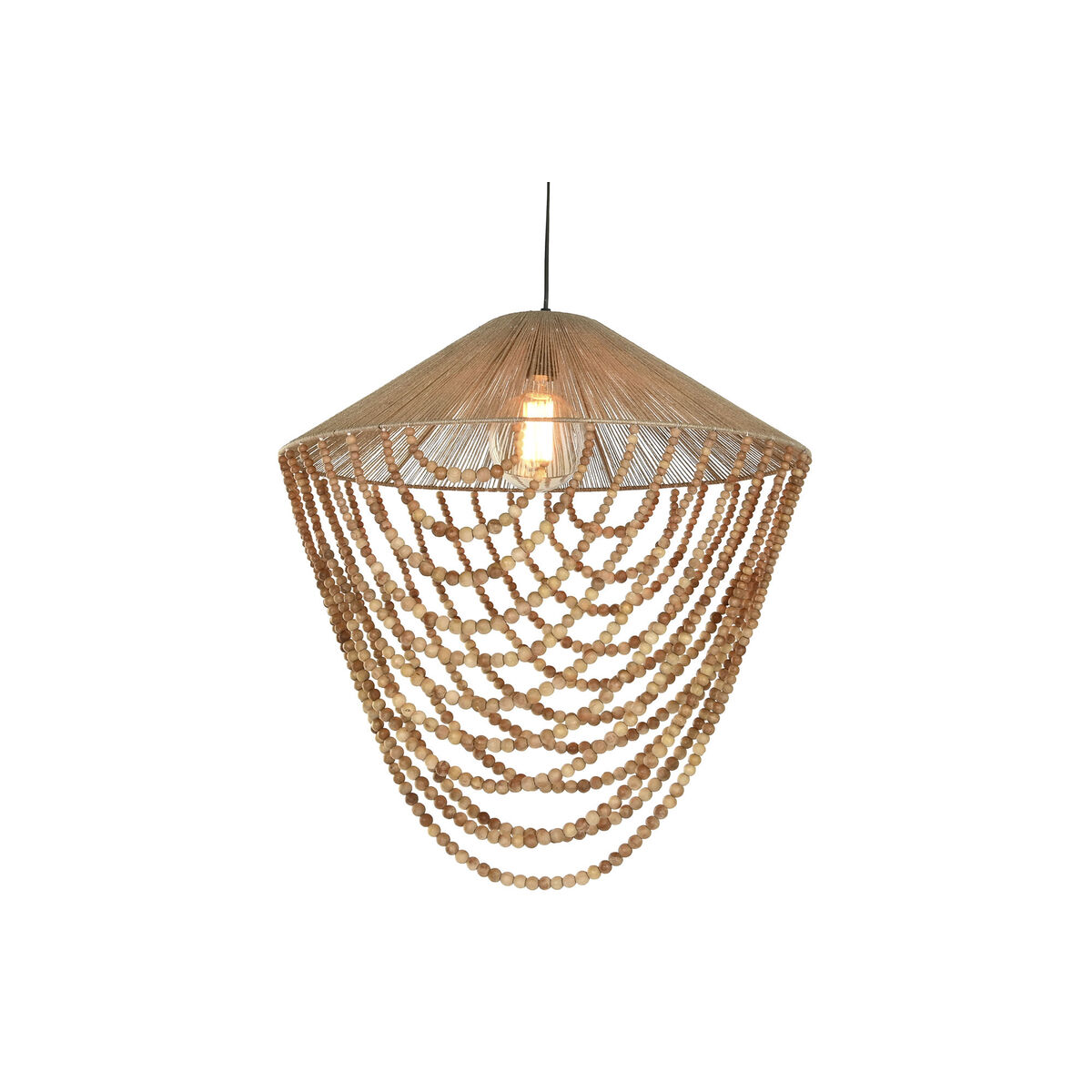 Ceiling Light Home ESPRIT Light brown Jute Wood 67 x 67 x 70 cm