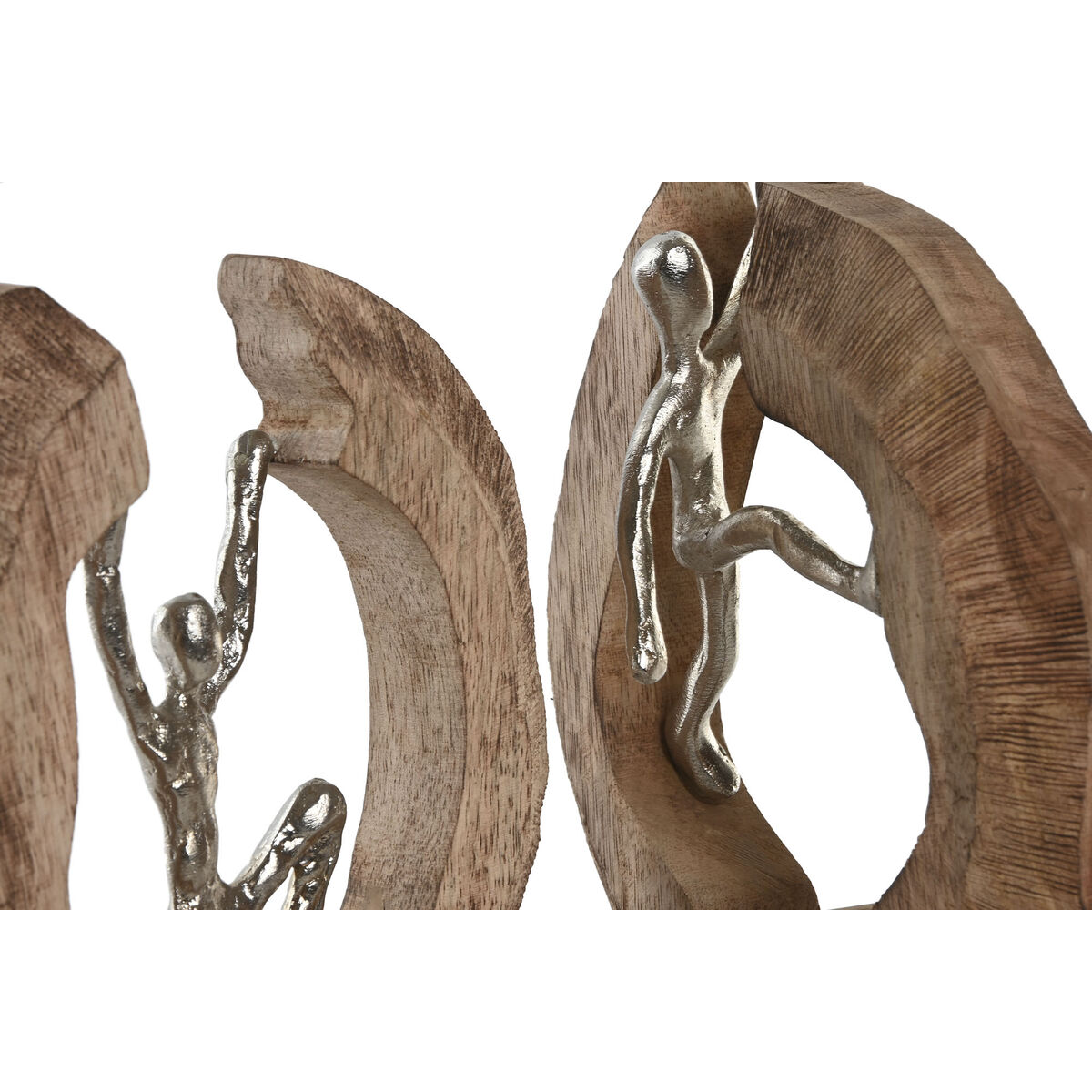 Decorative Figure Home ESPRIT Brown Silver Natural 19 x 9 x 28 cm (2 Units)