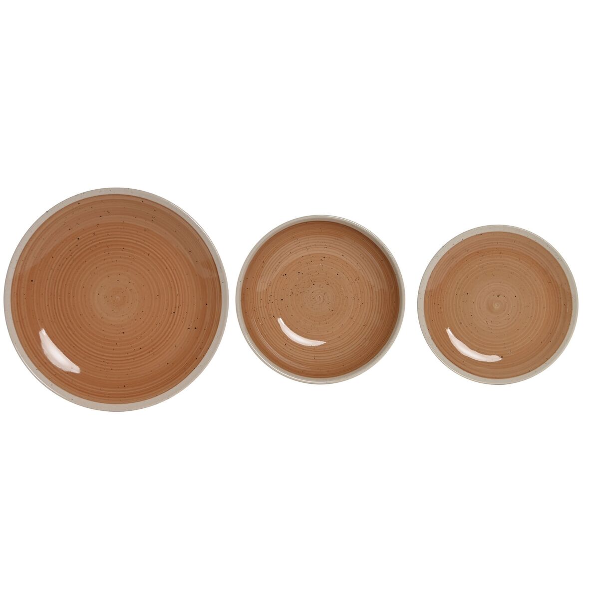 Tableware Home ESPRIT White Orange Stoneware 18 Pieces