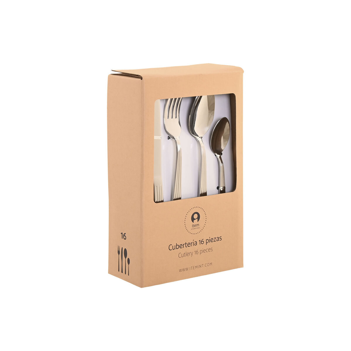 Cutlery Home ESPRIT Silver Stainless steel 15 x 7 x 24 cm 16 Pieces