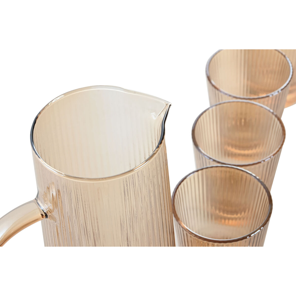 Set of glasses with bottle Home ESPRIT Amber Borosilicate Glass 1,25 L