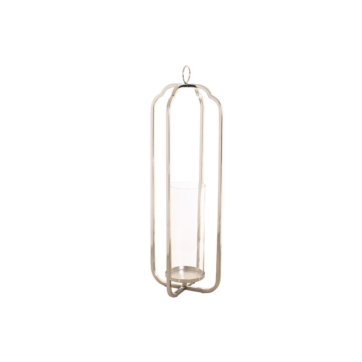 Candleholder Home ESPRIT Silver Crystal Steel 21 x 21 x 62 cm