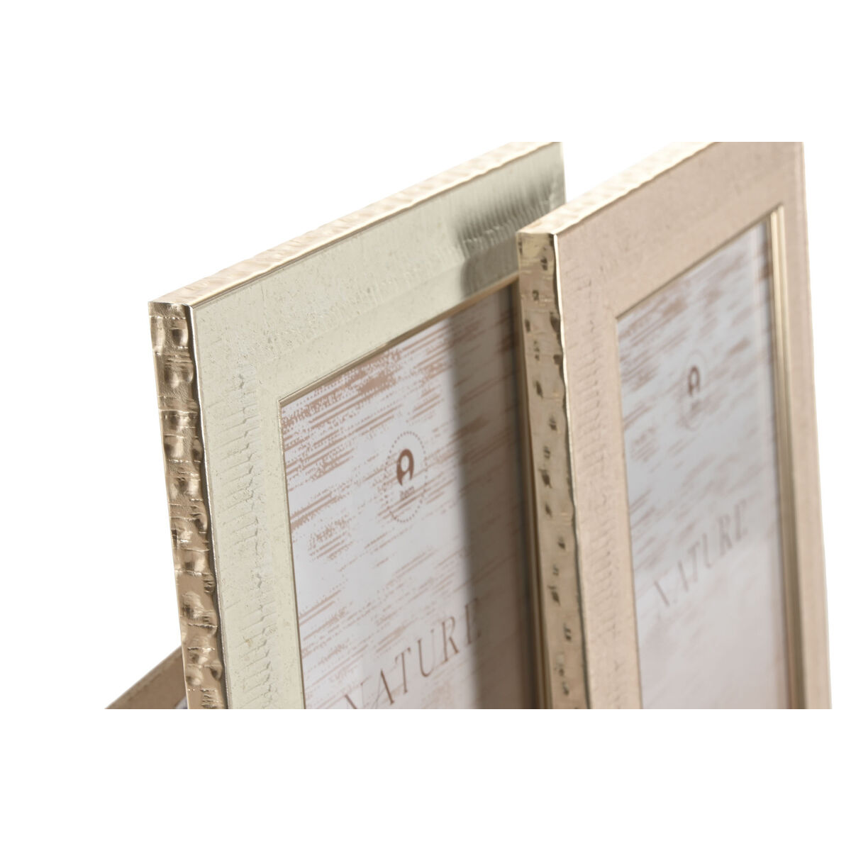Photo frame Home ESPRIT Brown Beige Crystal polystyrene Scandi (4 Units)