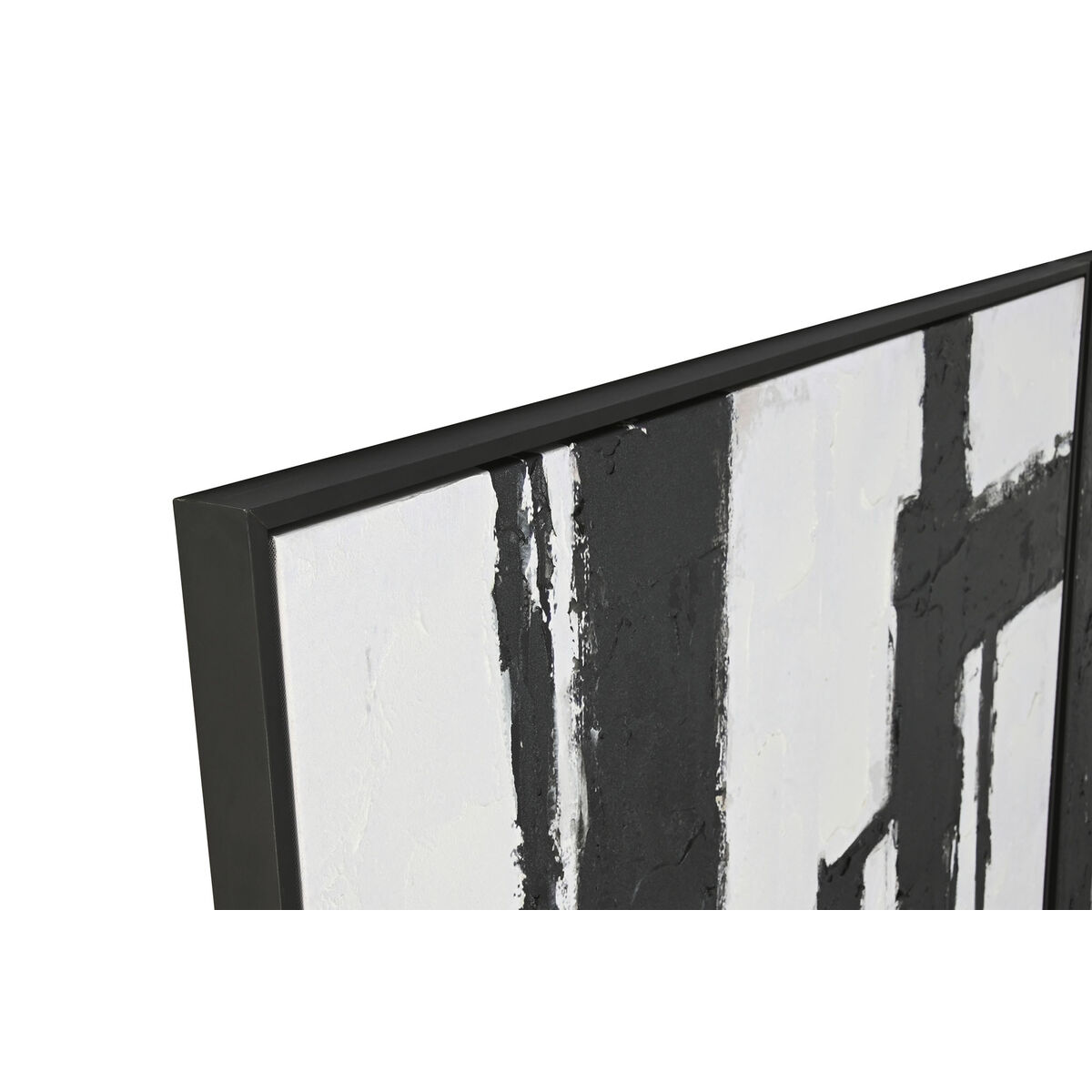 Painting Home ESPRIT White Black Abstract 123 x 4,3 x 183 cm (2 Units)