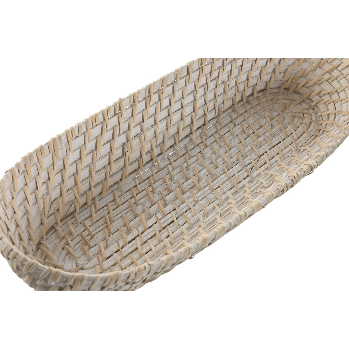 Set of trays Home ESPRIT White Natural 44 x 18 x 7 cm
