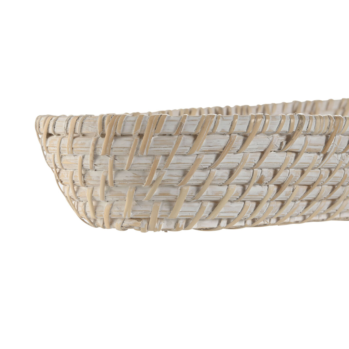 Set of trays Home ESPRIT White Natural 44 x 18 x 7 cm