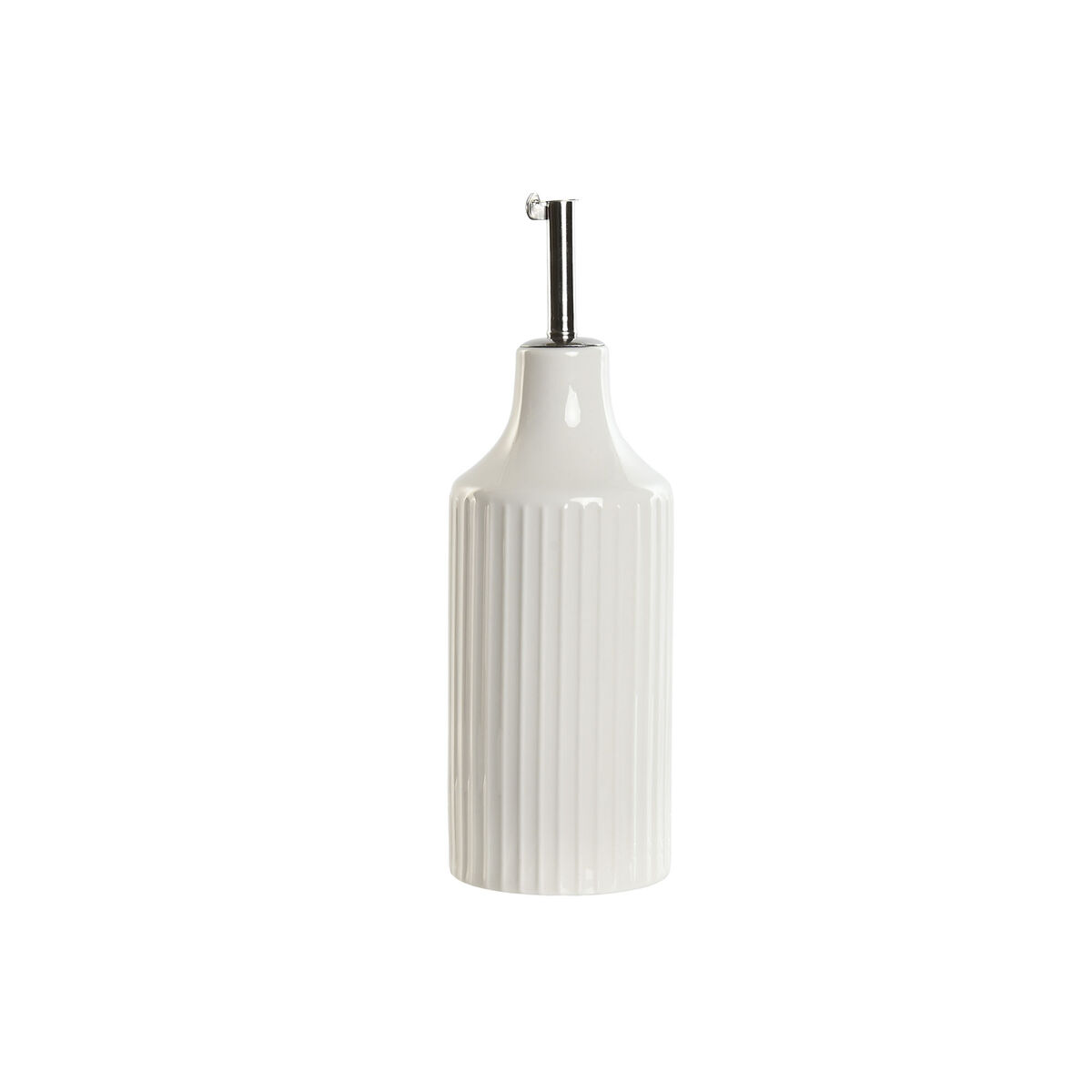 Cruet Home ESPRIT White Silver Stainless steel Porcelain Urban 350 ml 7 x 7 x 22 cm