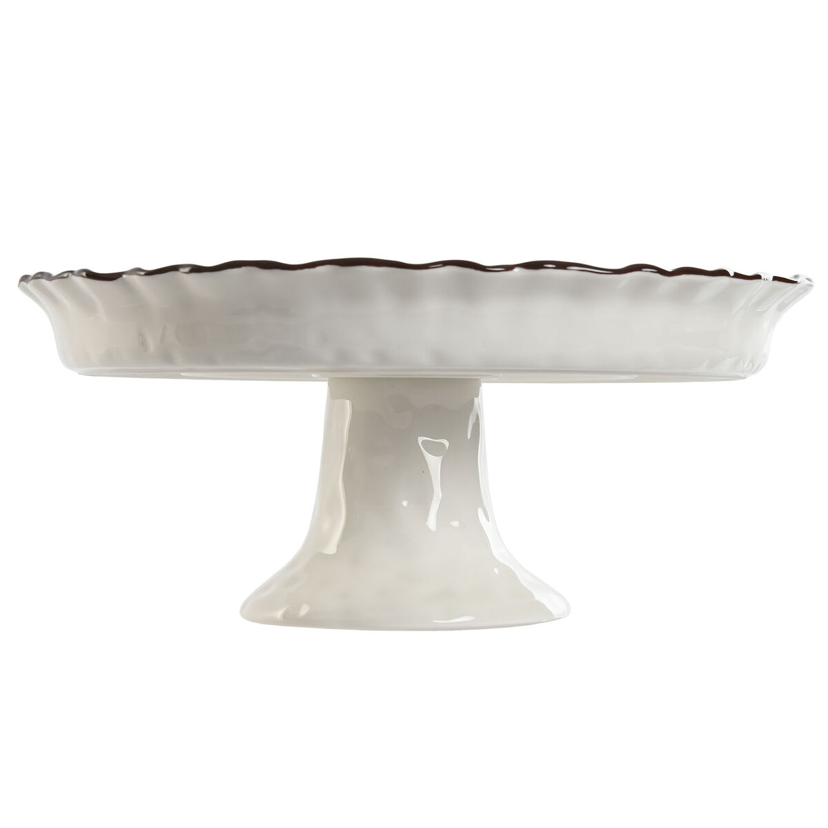 Flat Plate Home ESPRIT White Brown Porcelain 26 x 26 x 11 cm