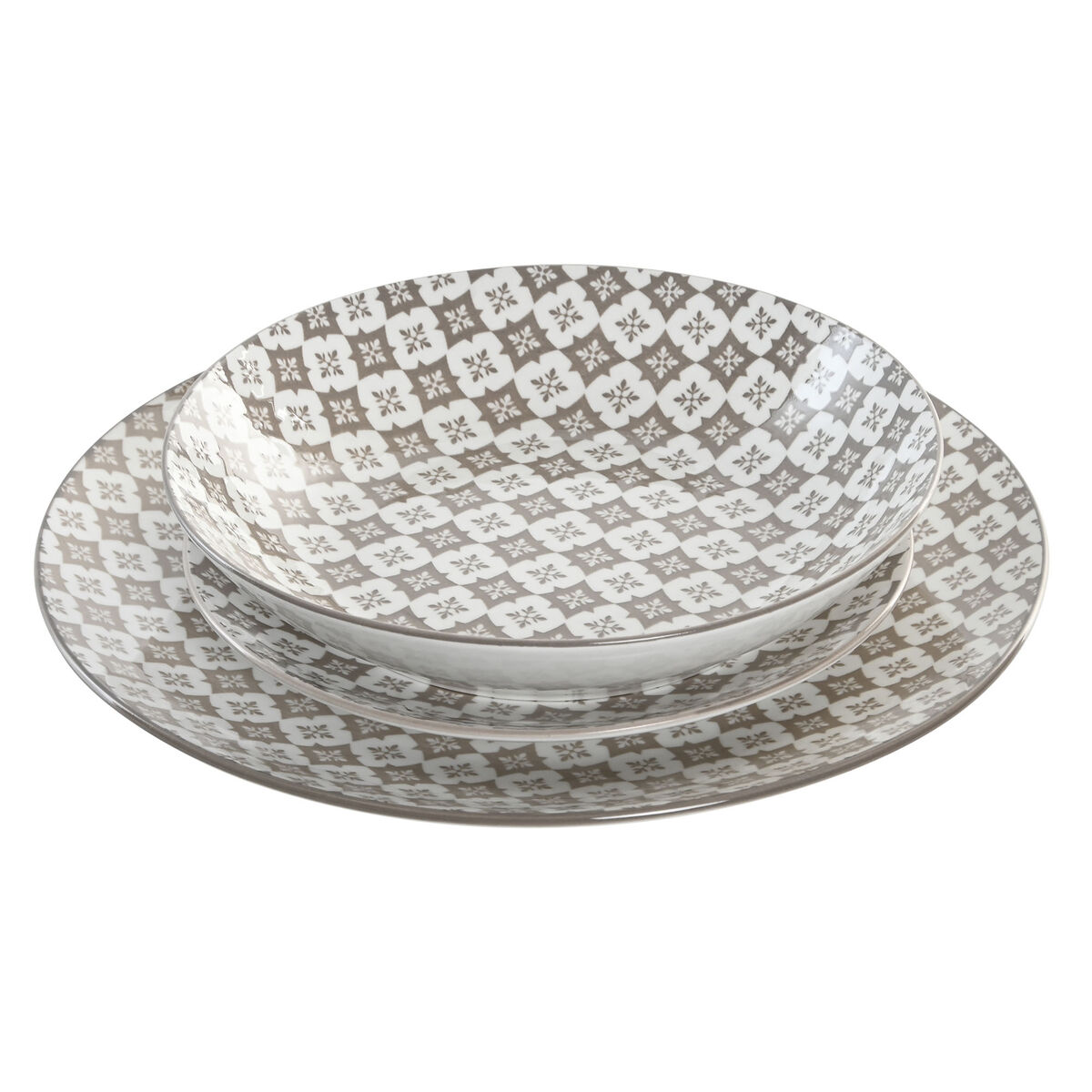 Tableware Home ESPRIT Beige Porcelain Modern 18 Pieces