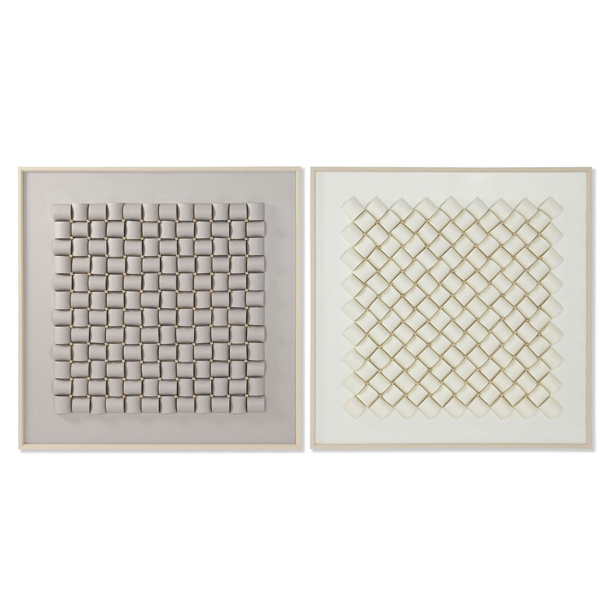 Painting Home ESPRIT White Beige Abstract Modern 100 x 3,5 x 100 cm (2 Units)
