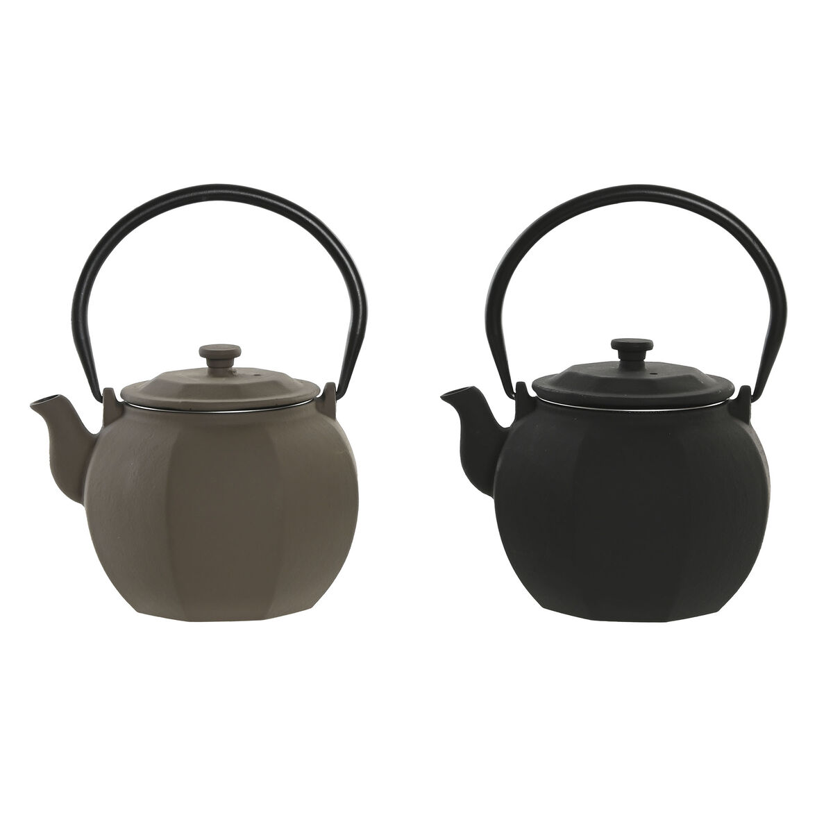Teapot Home ESPRIT Black Beige Stainless steel Iron 780 ml (2 Units)