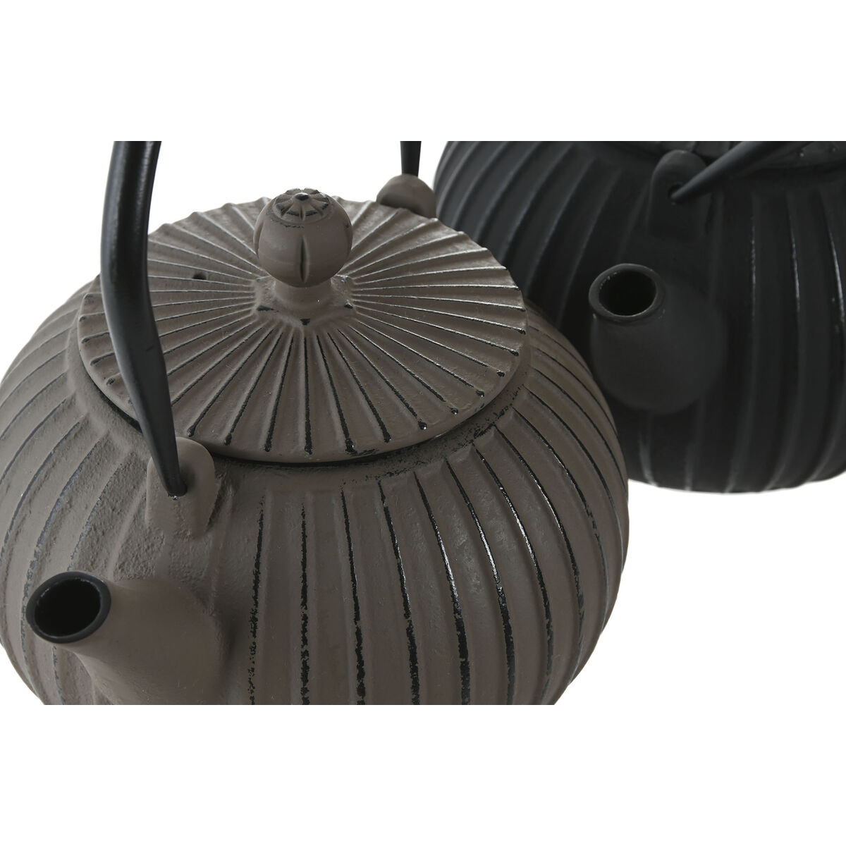 Teapot Home ESPRIT Black Beige Stainless steel Iron 1 L (2 Units)