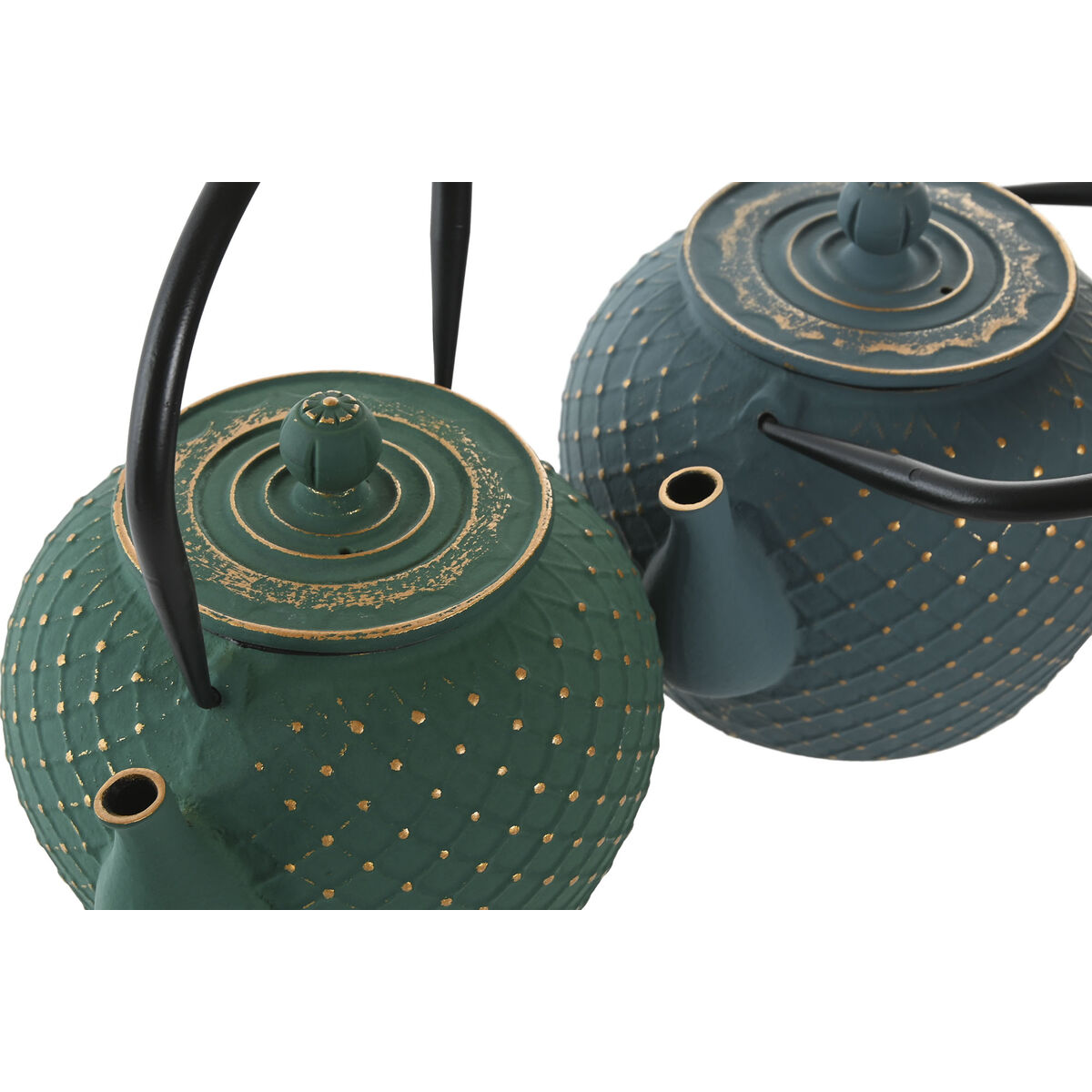Teapot Home ESPRIT Blue Green Stainless steel Iron 1 L (2 Units)