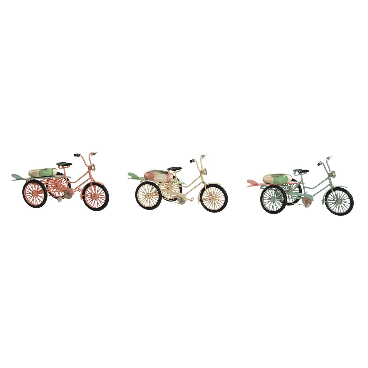 Decorative Figure Home ESPRIT Blue White Green Pink Vintage 26,5 x 12 x 14 cm (3 Units)