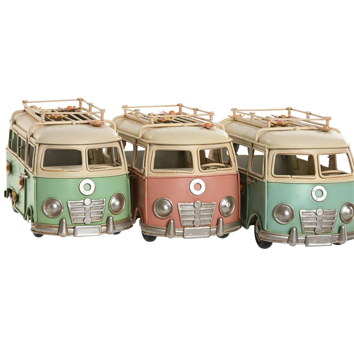 Decorative Figure Home ESPRIT Blue Green Pink Vintage 20 x 9 x 11 cm (3 Units)