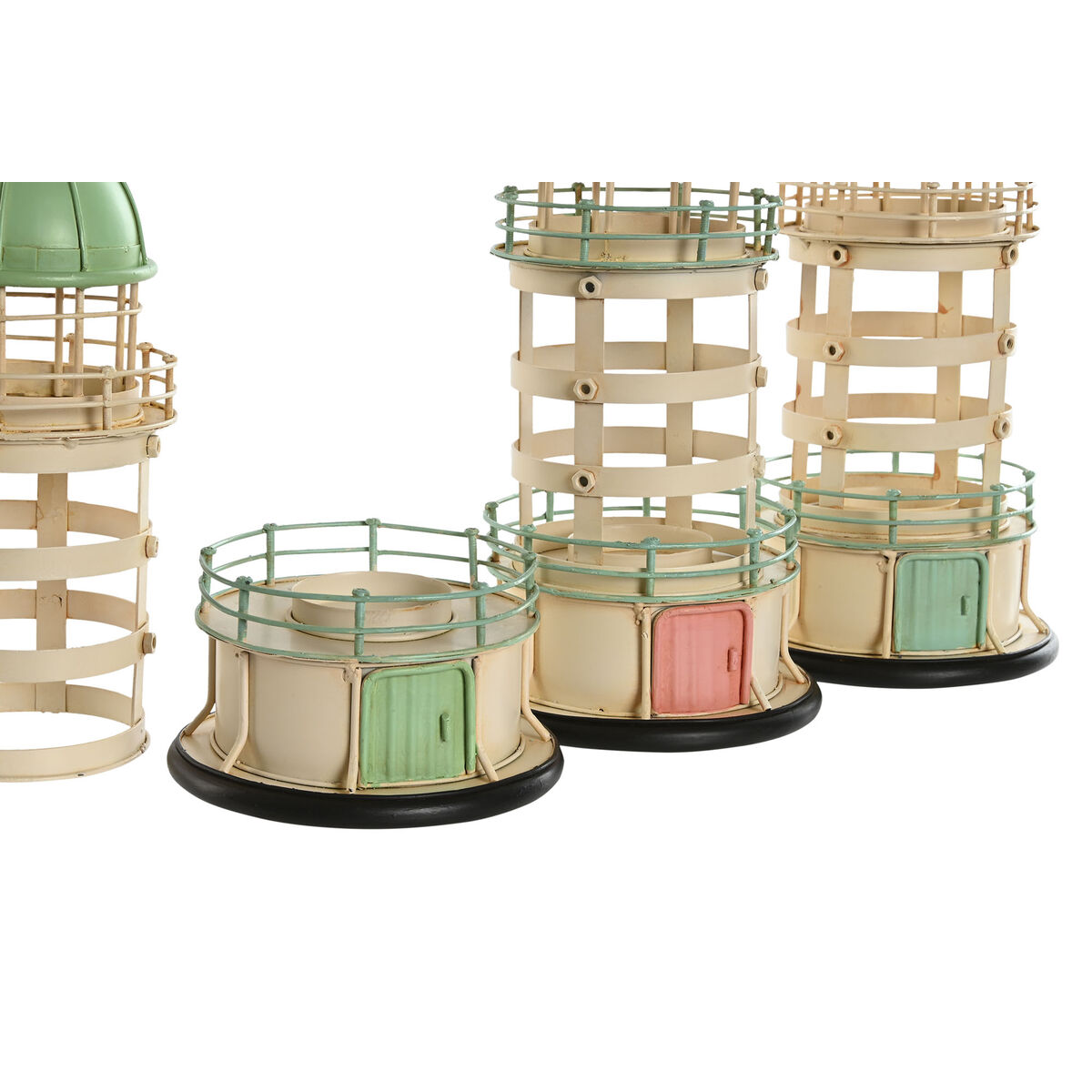 Decorative Figure Home ESPRIT Blue Green Pink 13 x 13 x 27,5 cm (3 Units)