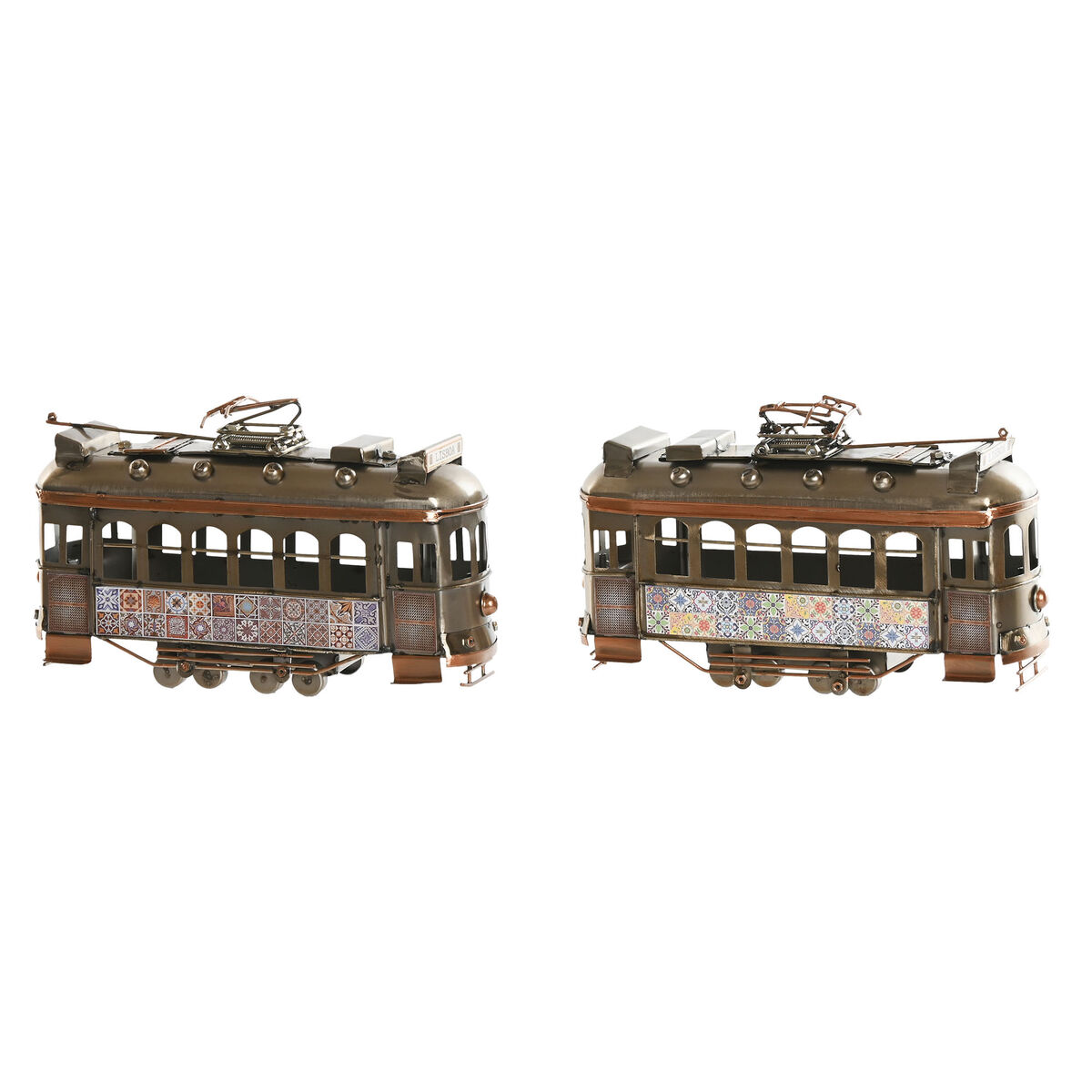 Decorative Figure Home ESPRIT Golden Silver Train Vintage 20 x 7 x 12 cm