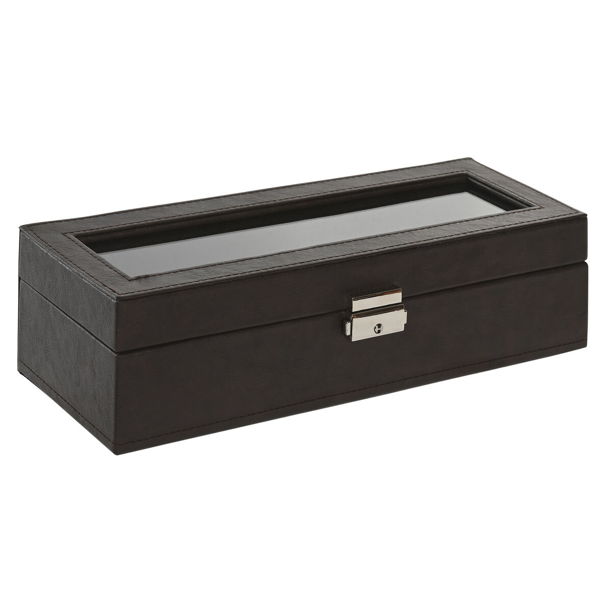 Jewelry box Home ESPRIT Beige Dark brown Polyurethane Crystal MDF Wood 30 x 10 x 8 cm