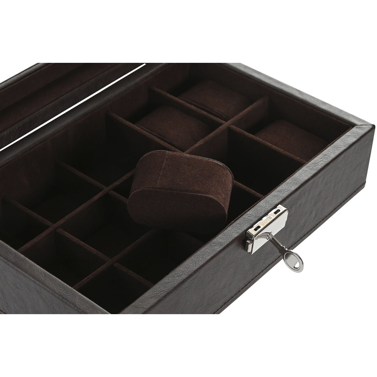 Jewelry box Home ESPRIT Brown Dark brown Polyurethane 25 x 16 x 8,5 cm