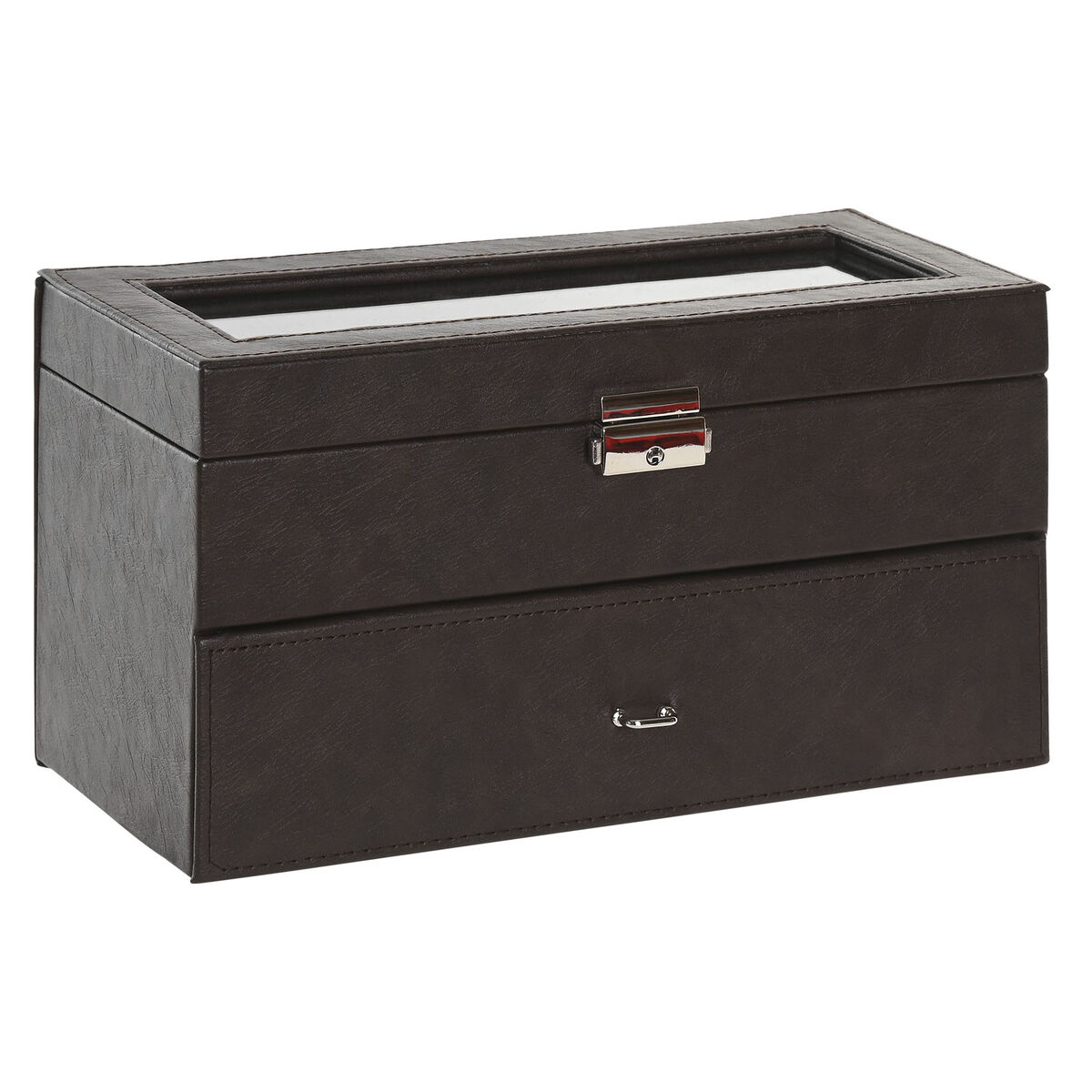 Jewelry box Home ESPRIT Brown Polyurethane Crystal MDF Wood 27,5 x 11 x 15 cm