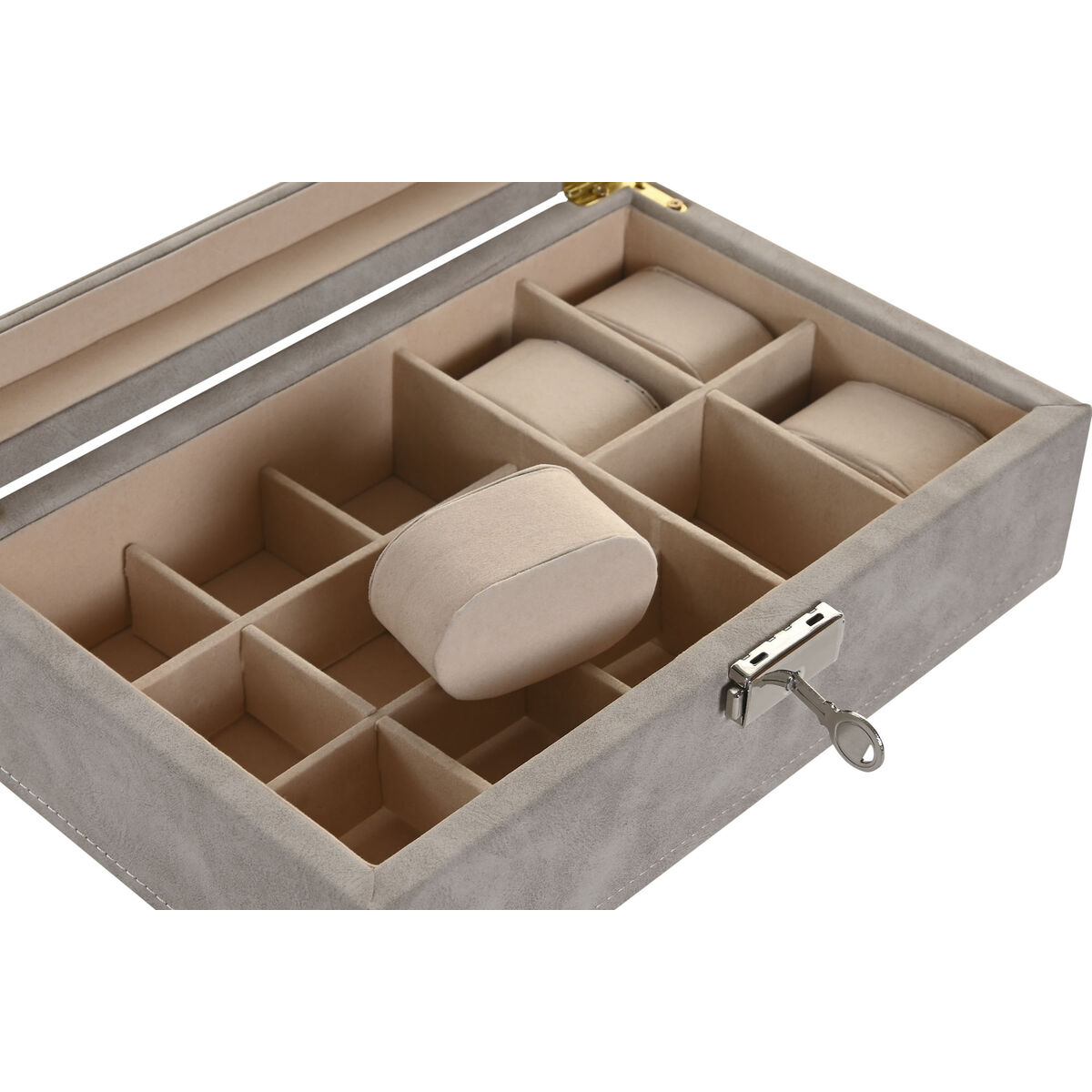 Jewelry box Home ESPRIT Brown Grey Polyurethane MDF Wood 25,00, X 16,5 X 8 CM