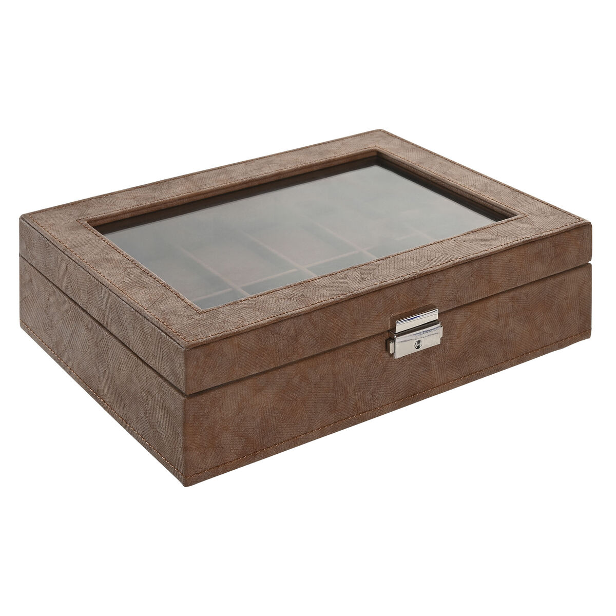 Jewelry box Home ESPRIT Brown Polyurethane Crystal MDF Wood 30 x 20 x 8 cm