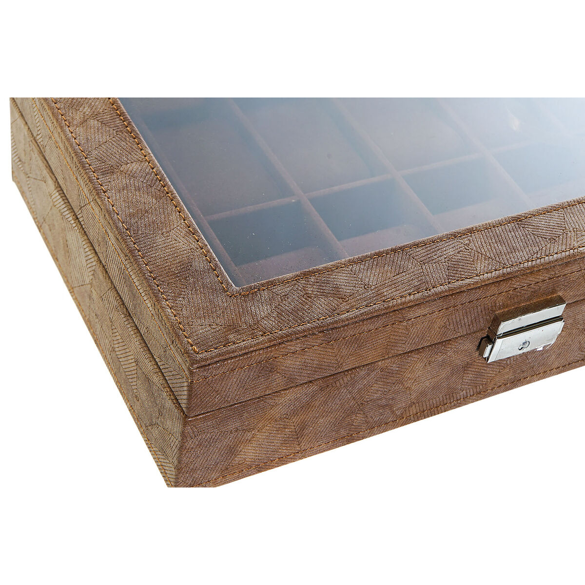 Jewelry box Home ESPRIT Brown Polyurethane Crystal MDF Wood 30 x 20 x 8 cm