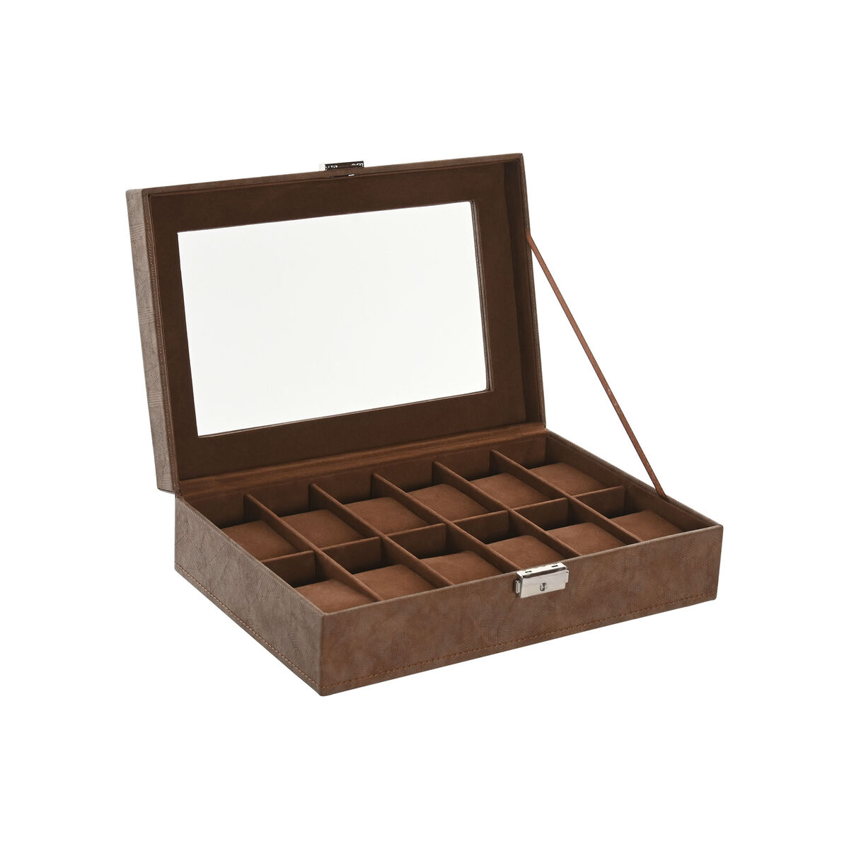 Jewelry box Home ESPRIT Brown Polyurethane Crystal MDF Wood 30 x 20 x 8 cm