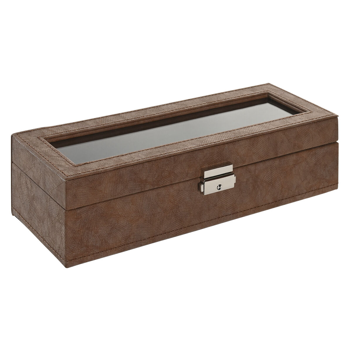 Jewelry box Home ESPRIT Brown Polyurethane Crystal MDF Wood 30 x 10 x 8 cm