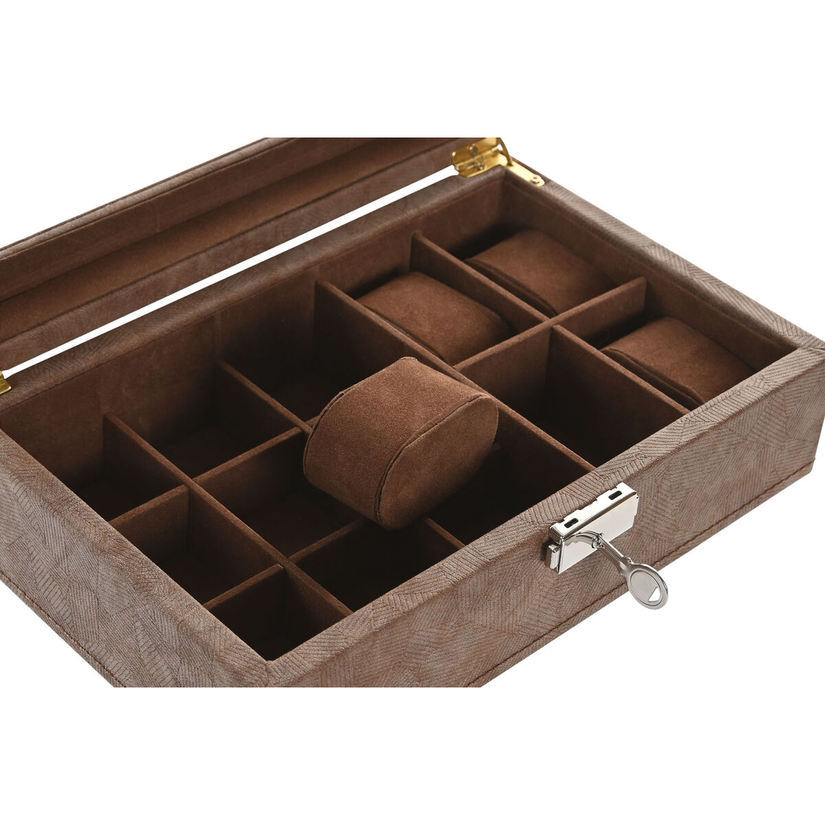 Jewelry box Home ESPRIT Brown Polyurethane Crystal MDF Wood 25 X 16,5 X 8,5 CM