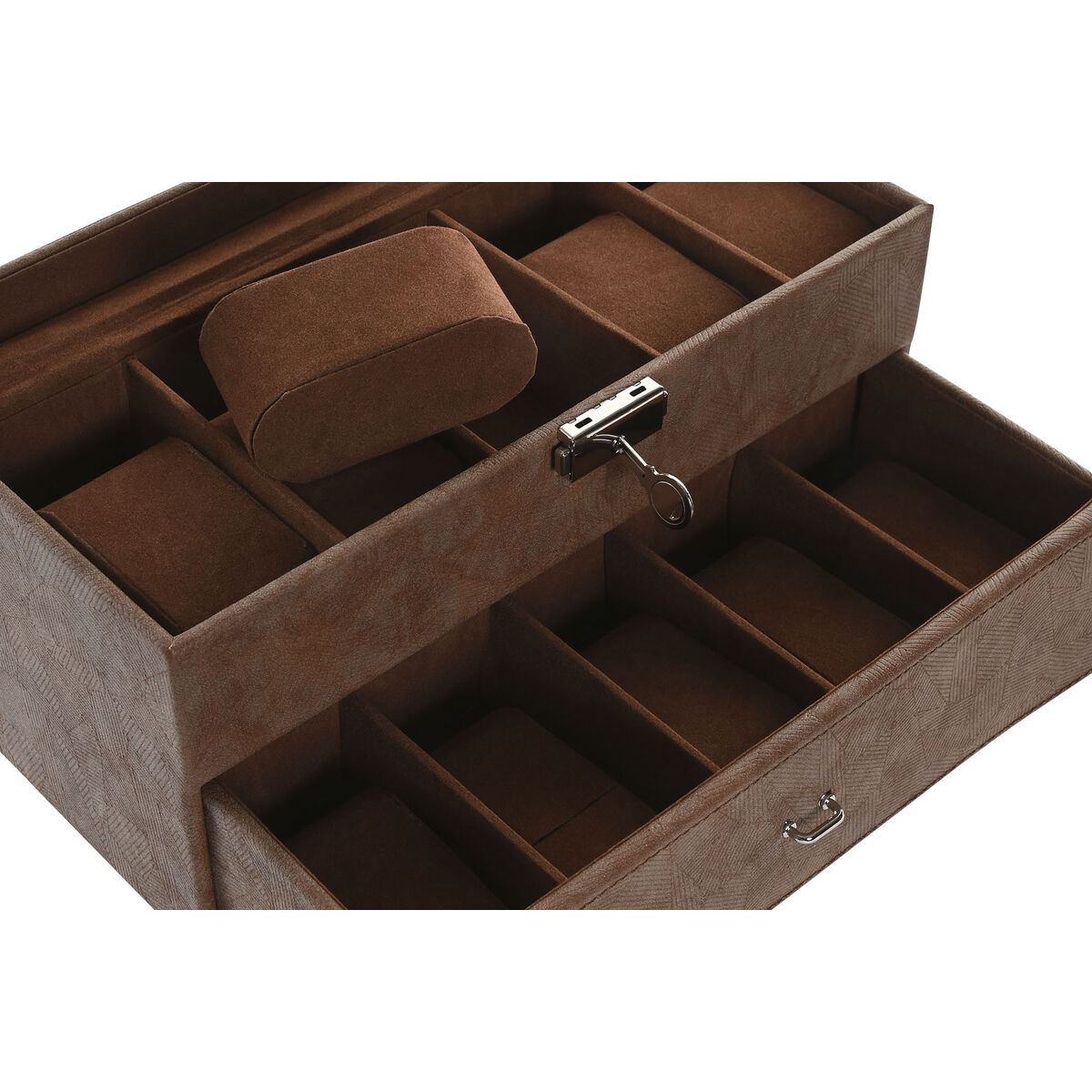 Jewelry box Home ESPRIT Brown Polyurethane Crystal MDF Wood 27,5 X 11 X 15,5 CM