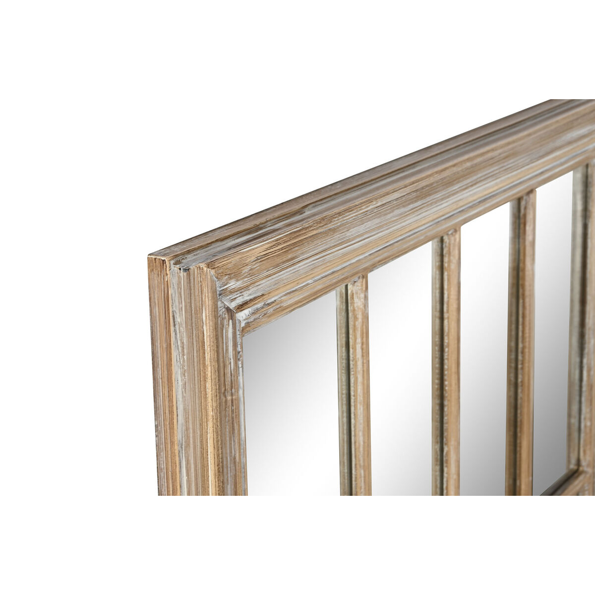 Wall mirror Home ESPRIT Natural Window Stripped 68 x 4 x 128 cm