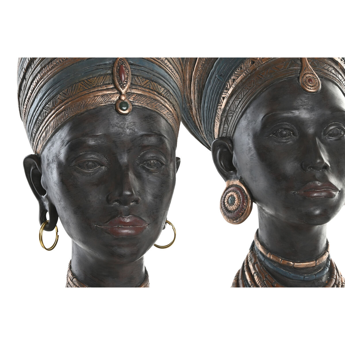 Decorative Figure Home ESPRIT Brown African Woman 30 x 20 x 53 cm (2 Units)