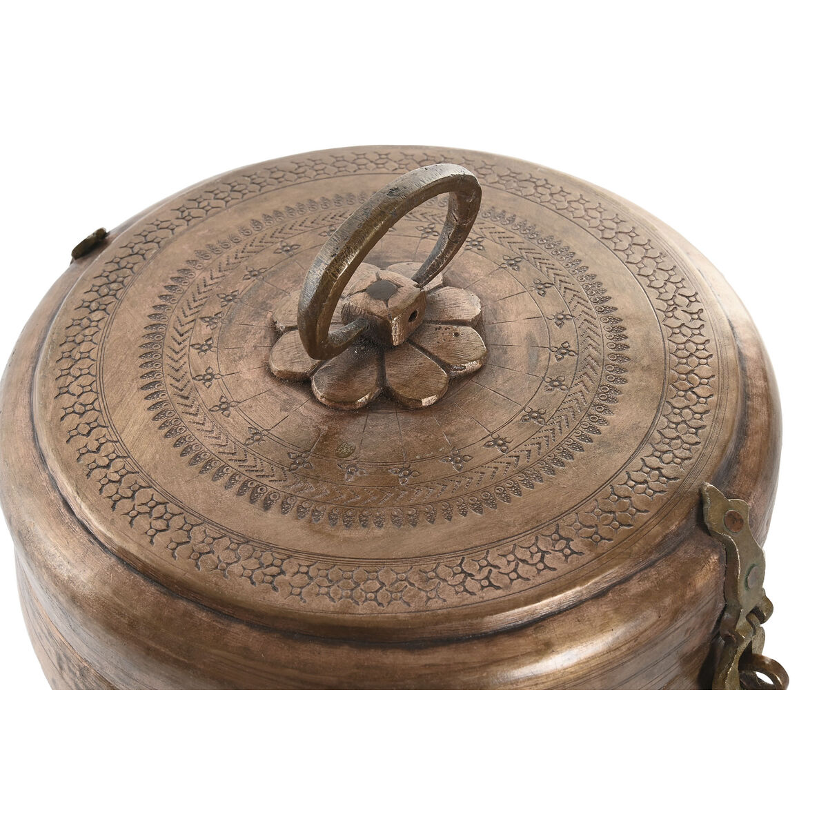 Jewelry box Home ESPRIT Copper Brass 25 x 25 x 10 cm