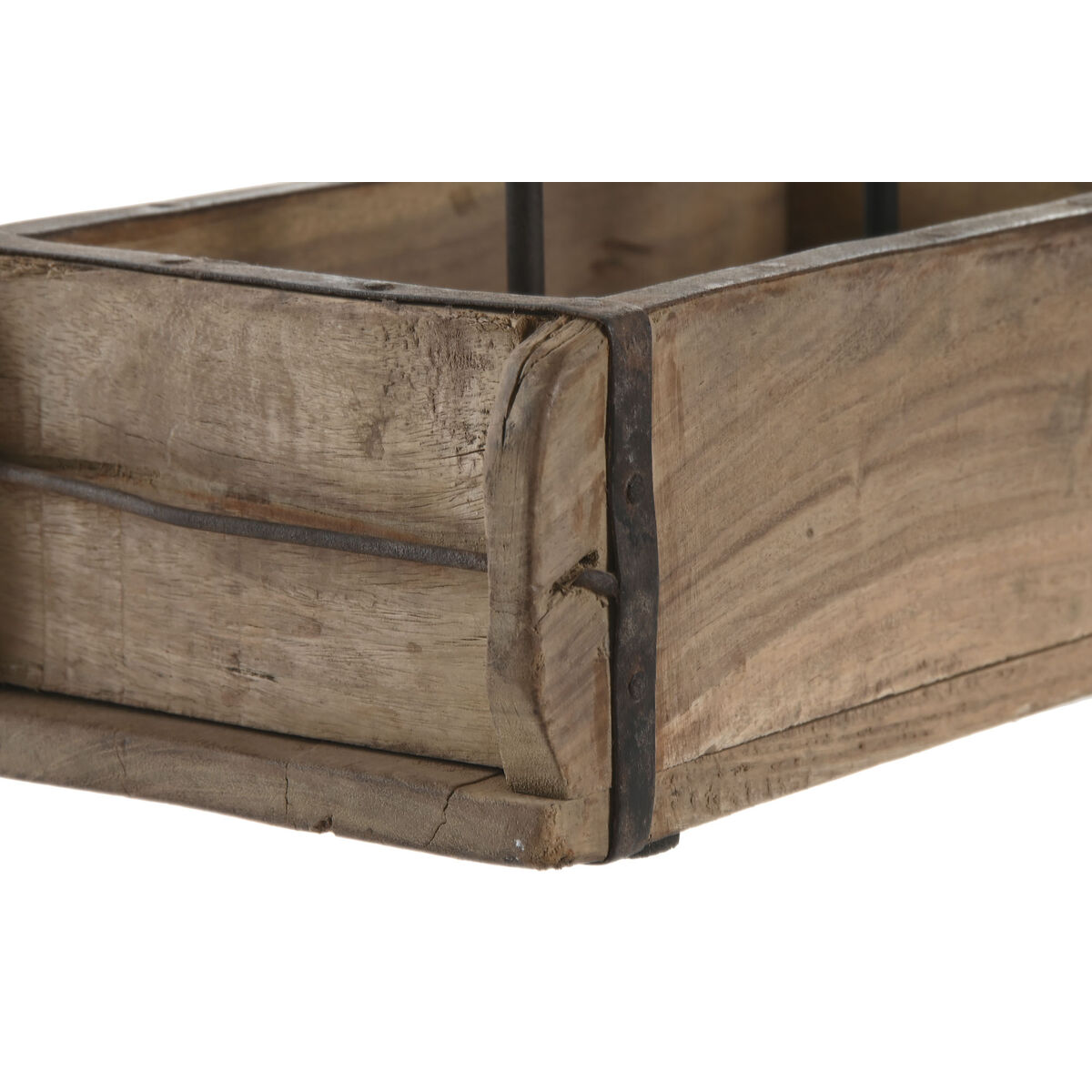 Candleholder Home ESPRIT Natural Iron Teak 60 x 15 x 14 cm