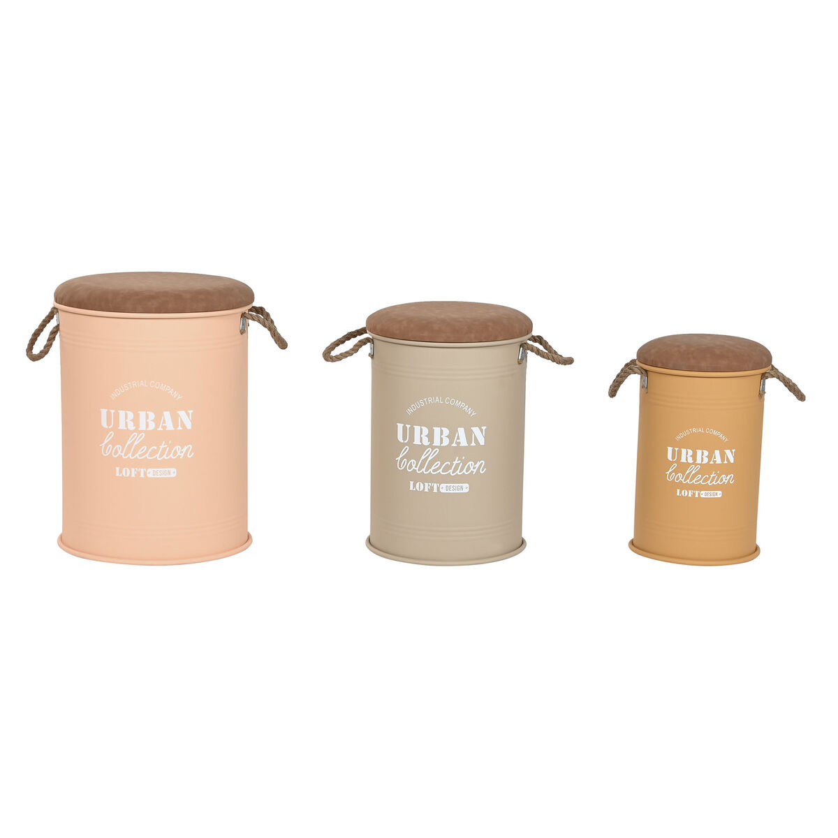 Basket set Home ESPRIT Polyurethane Metal Urban